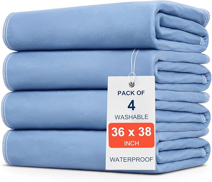 4 Pack 36" x 38" Large Absorbency Incontinence Bed Pads by BHVESLL