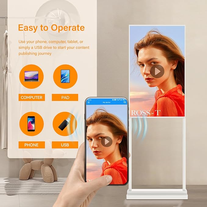 Canlarriz 43 Inch 4K Touchscreen Kiosk, Indoor Capacitive Touch Floor Standing - Image 4