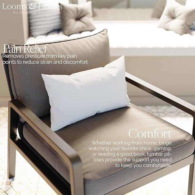Looms & Linens 16x20 inch Lumbar Support Pillow Inserts - Image 5