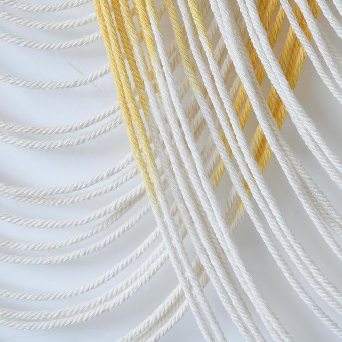 IOWER Macrame Wall Hanging Large Yellow Yarn Tapestry Headboard Decor Handmade - Image 7