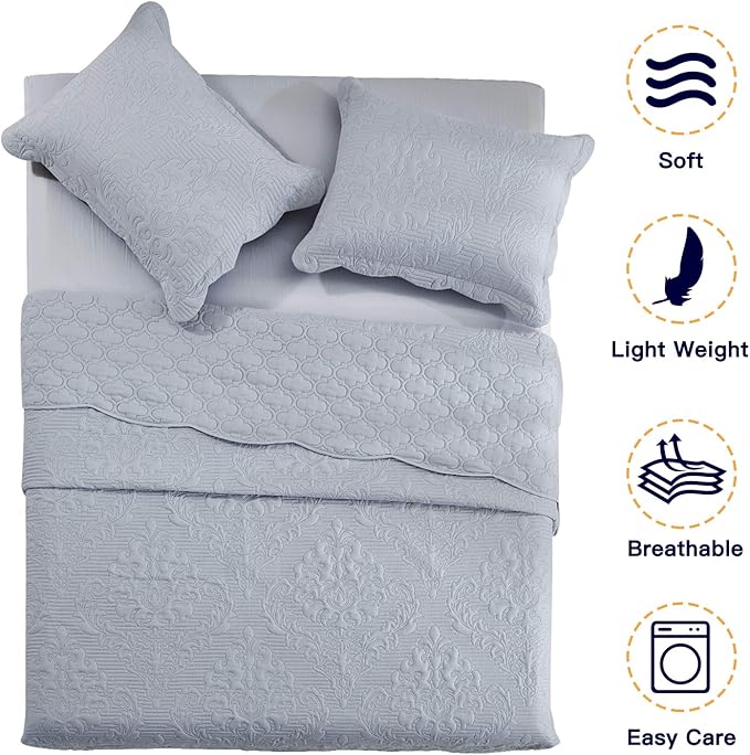 CHIXIN Oversized Bedspread Coverlet Set King Size - Image 3