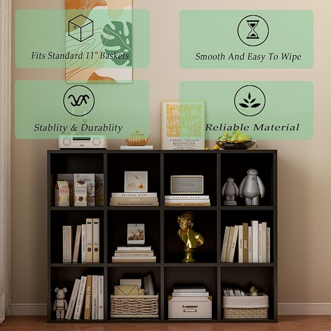 OSCHF 12-Cube Storage Shelf Bookcase - Image 4