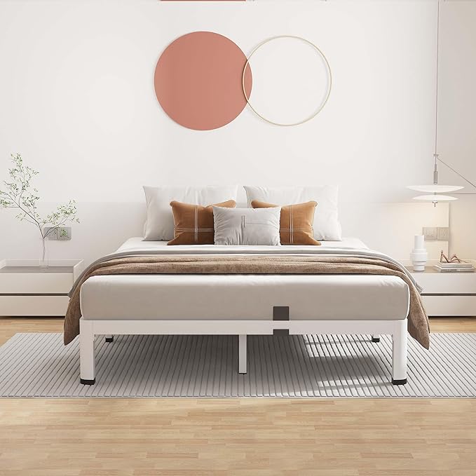 ROIL 10 Inch White Full Bed Frame - Image 3