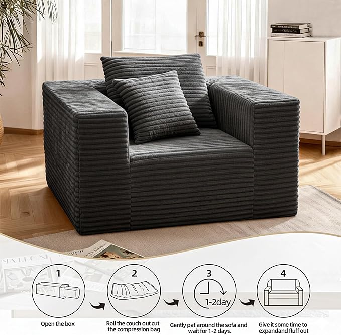 Single Cloud Sofa, Giant Bean Bag Chair - Image 10