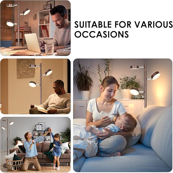 Dimmable LED Floor Lamp with Remote Modern Tall Standing Lamp with 3 Adjustable - Image 7