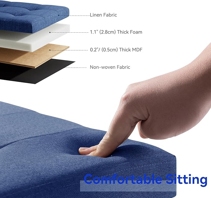 BRIAN & DANY 43 Inches Folding Storage Ottoman Bench, Ottoman - Image 4