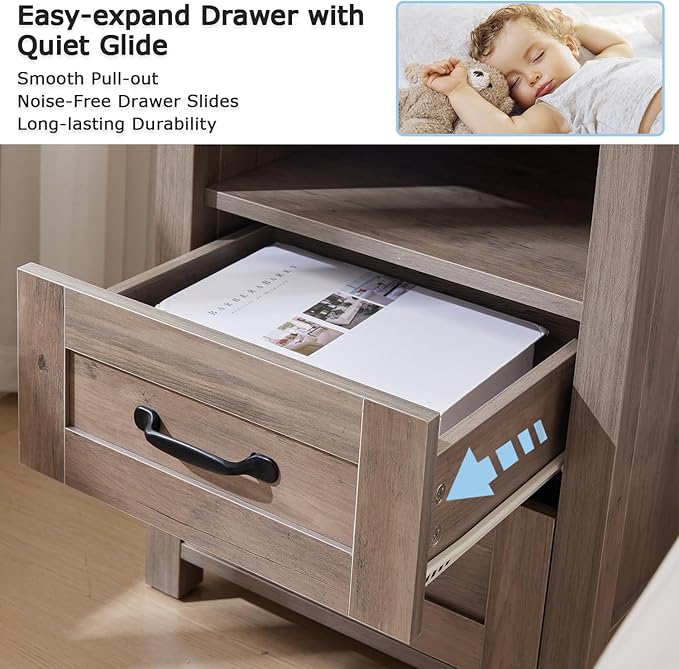 Puntogen Sierra Night Stand, Rustic End Table - Image 7