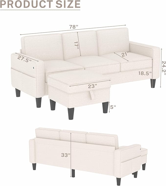 ZeeFu Sectional and Sofa Couches - Image 2