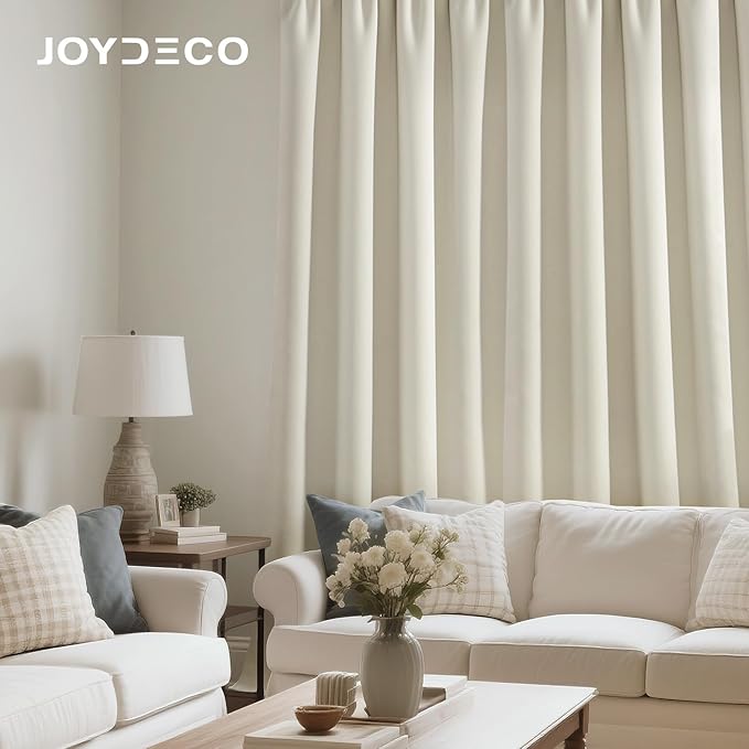 Joydeco White Velvet Curtains 84 Inches 2 Panels, Luxury Thermal Insulated Soft - Image 4
