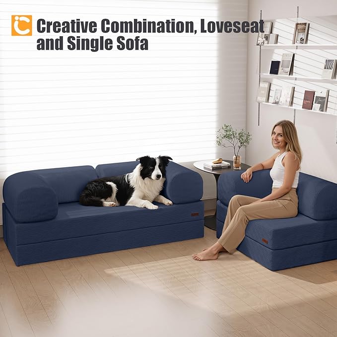 COMAX Folding Sofa Bed, Fold Out Chair Bed, Foldable Sofa, Convertible Sleeper - Image 7