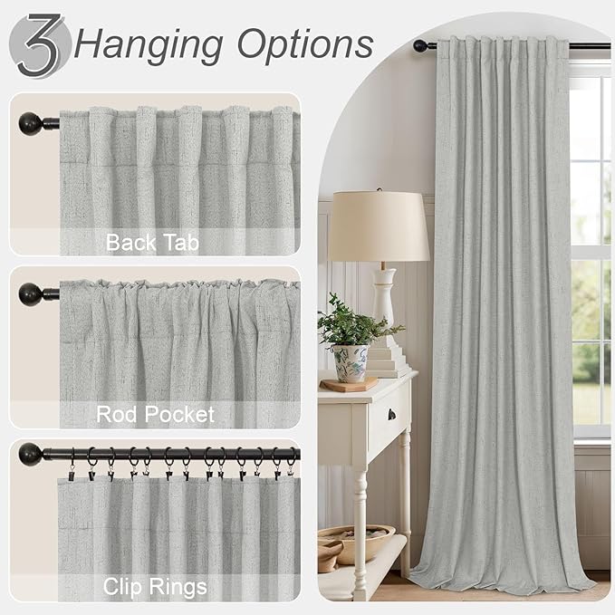 Light Grey Blackout Curtains 84 Inch Length 2 Panels - Image 6
