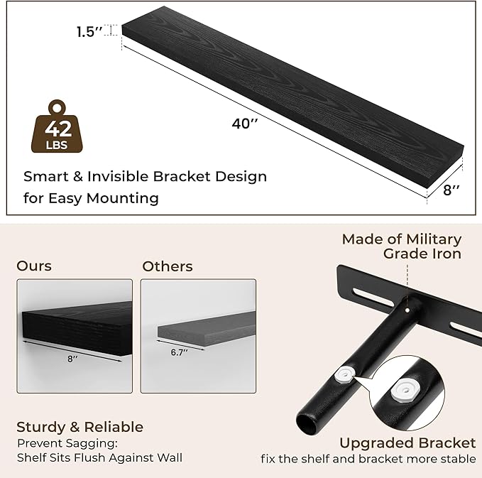 RICHFOCUS 40Inch Floating Shelves - Image 3