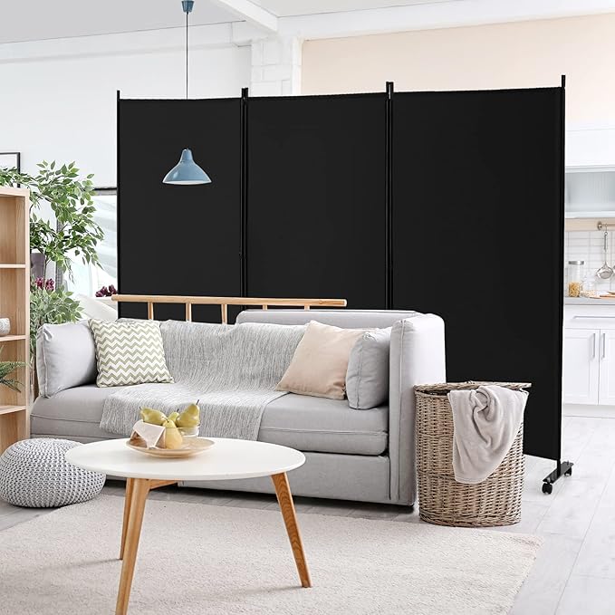 GOFLAME 3 Panel Folding Room Divider, 6FT Rolling Privacy Screen - Image 9