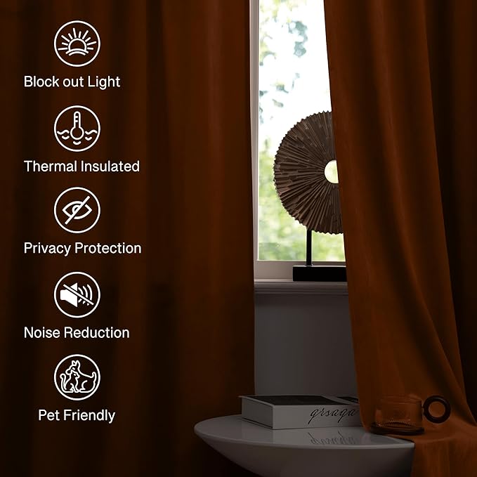 StangH Pumpkin Orange Curtains Velvet 96 inches - Image 6