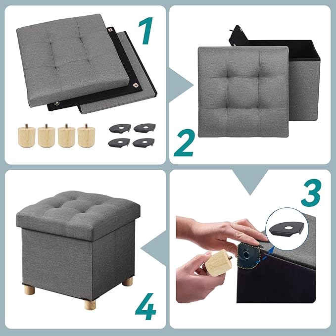 BRIAN & DANY Ottoman with Storage, Small Storage Ottoman - Image 3