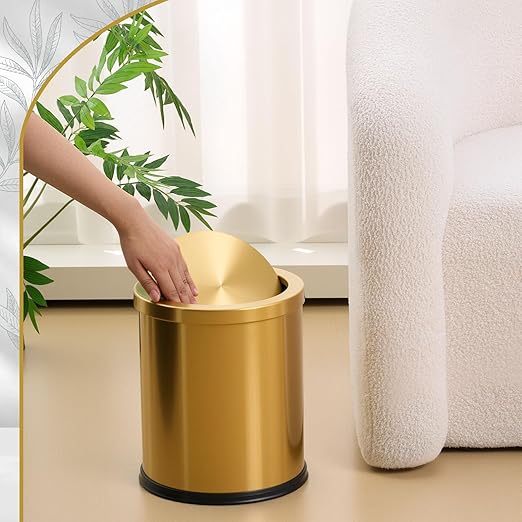 Maxdot 2 Pcs Gold Bathroom Trash Can - Image 7