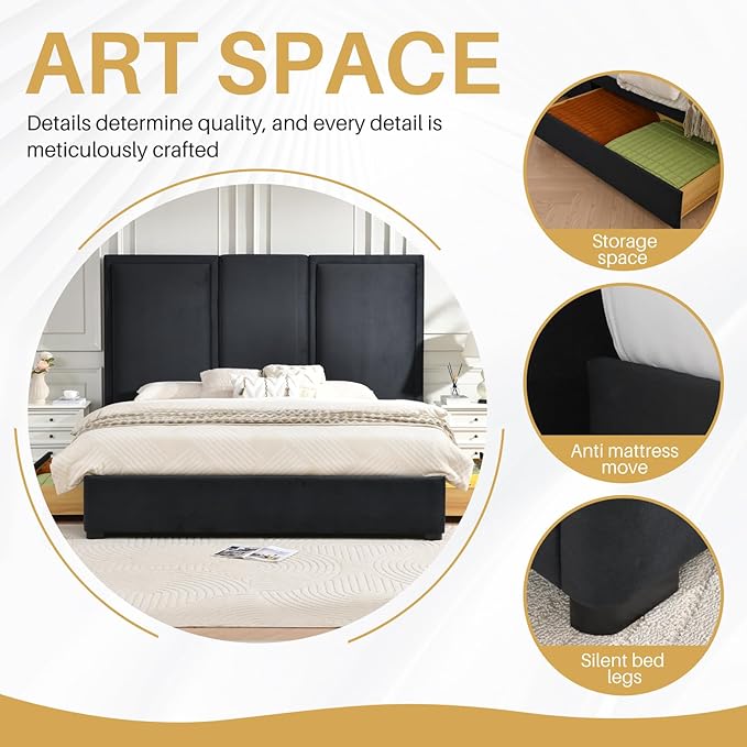 YUHUASHI King Size Bed Frame - Image 8