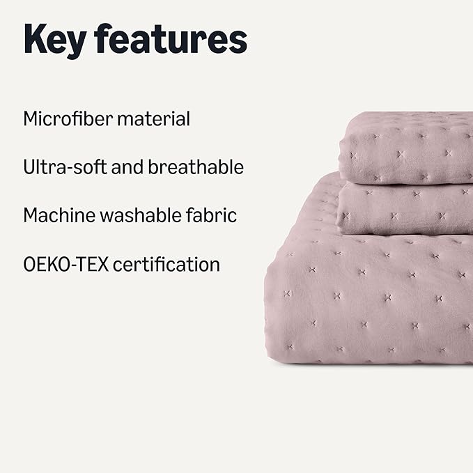 Amazon Basics Brushed Microfiber Quilt Set, Extra Soft - Image 2
