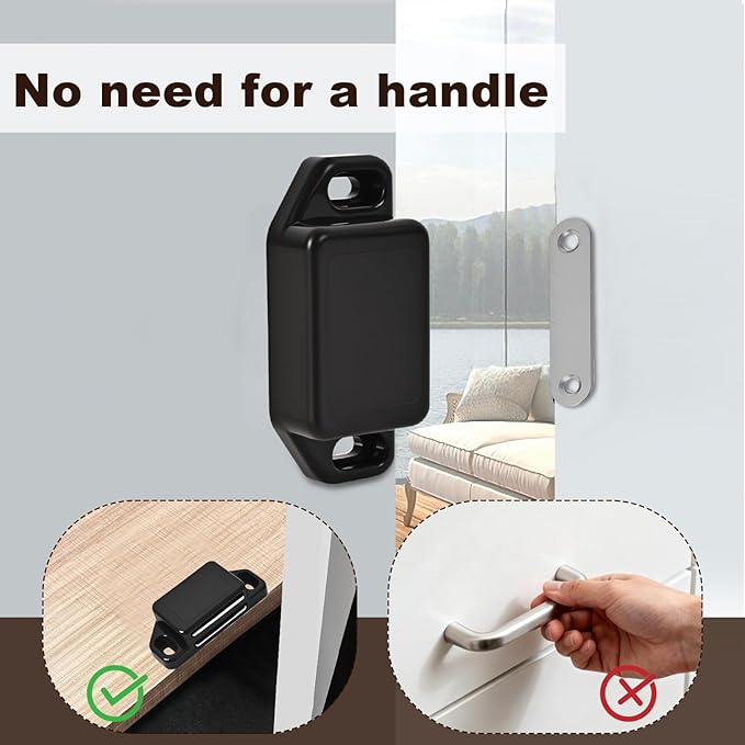 8 Pack Magnetic Push Latch, Heavy Duty Magnetic Touch Latch, - Image 4
