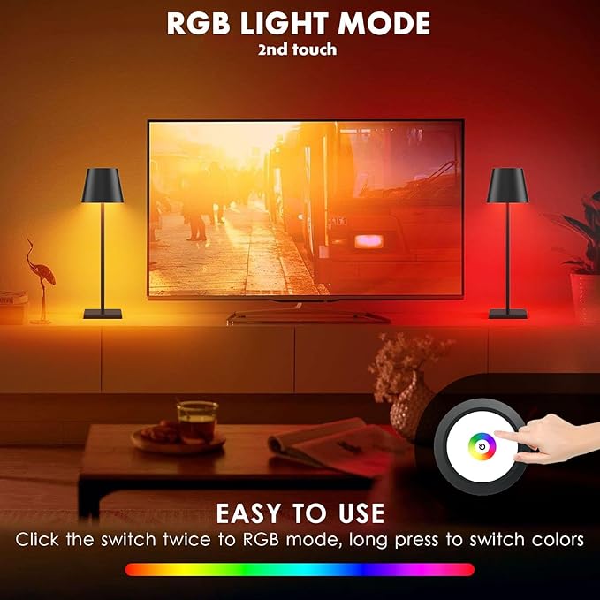2 Pack LED Cordless Table Lamp - Image 3