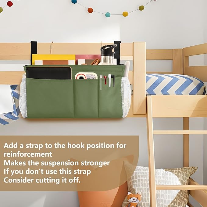 KOPIRIT Dark Cyan Bedside Caddy Storage Bag Bedside Organizer - Image 6