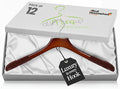 Premium Luxe Wooden Hangers for Women, Wide Shoulder Design for Dresses by AllHungUpHangers