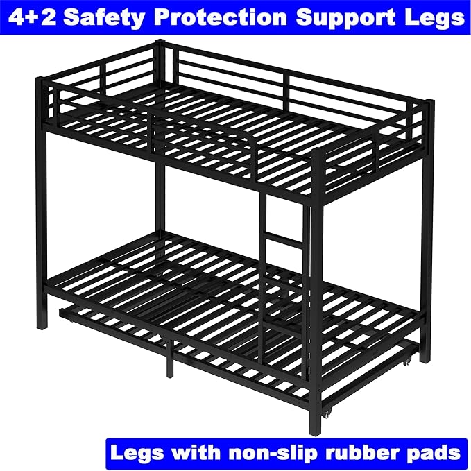 Upgraded Version Thicken Heavy Duty Metal Twin XL Bunk Bed - Image 7