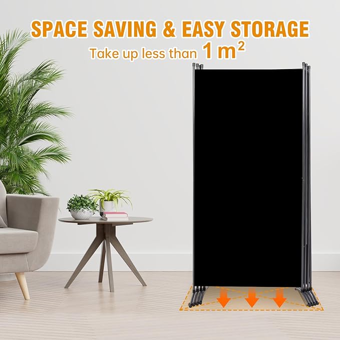 4 Panel Folding Privacy Screens, 6 FT Tall Wall Divider - Image 2