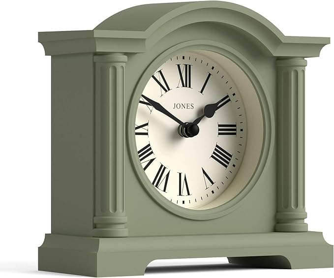 JONES CLOCKS® Kensington Mantel Clock | Classic Arch top Clock | Sage Green | - Image 2