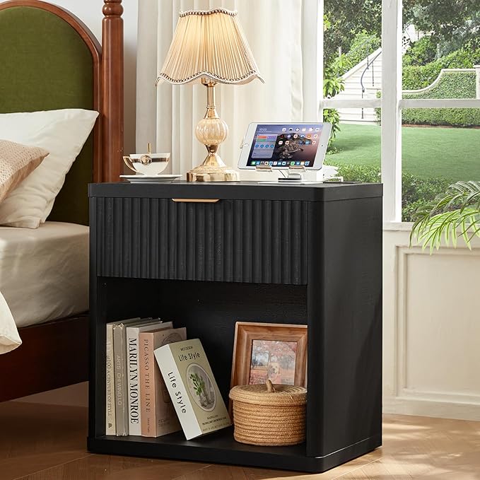 LEYAOYAO 48" Wide Fluted Dresser and 1 Drawers 23" Nightstand Set of 2 - Image 6