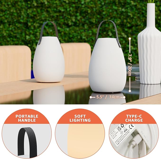uuffoo 2 Pack Portable Outdoor Table Lamp - Image 3