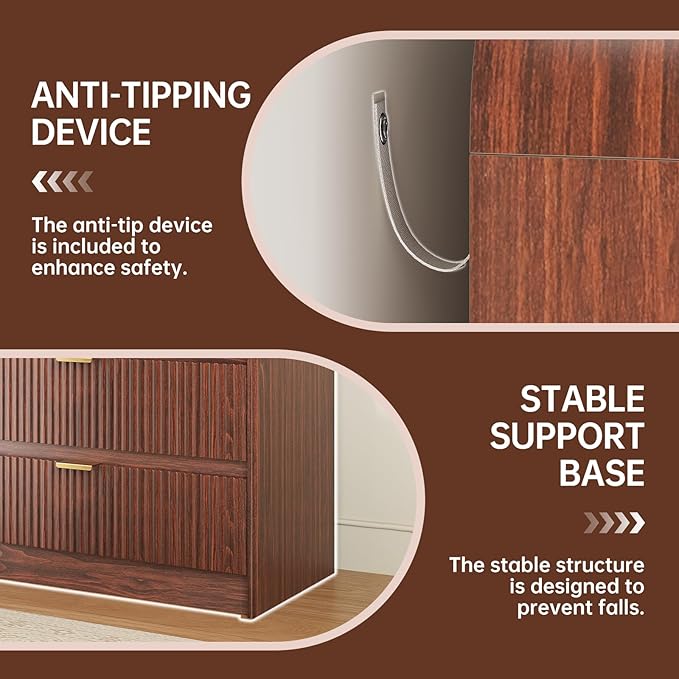 FURSUN Fluted 5 Drawers Dresser - Image 5