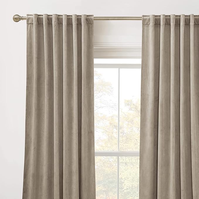 RYB HOME Heavy Duty Velvet Curtains & Drapes, Room Darkening Noise Reducing - Image 2
