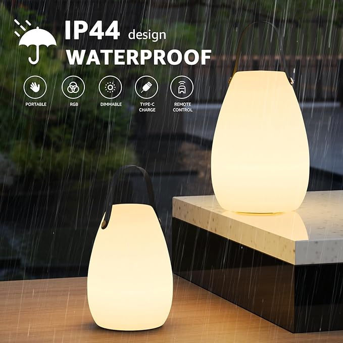 uuffoo 2 Pack Portable Outdoor Table Lamp - Image 4