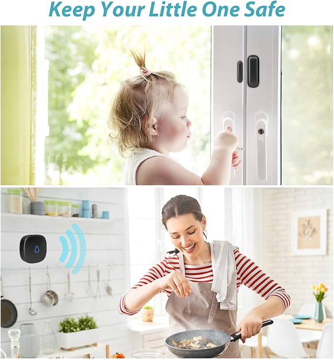 Door Chime, METAK Wireless Door Open Contact Sensor Alarm - Image 2