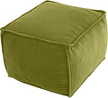 MeMoreCool Stuffed Pouf Ottoman Foot Rest Square, Corduroy Floor Pouf Foot Stool by MeMoreCool