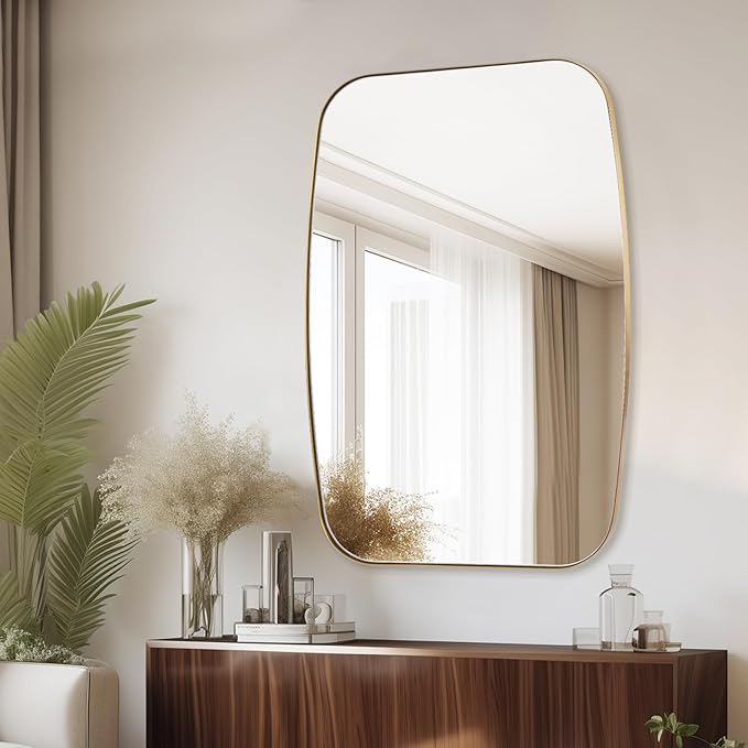 Oval Mirrors for Bathroom, Brushed Gold Oblong Bathroom Wall Mounted Modern - Image 3