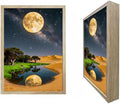 URVIP LED Glowing Photo Frame, 3D Starry-Sky Blue Moon Wall Art, 9x12 Inches by URVIP