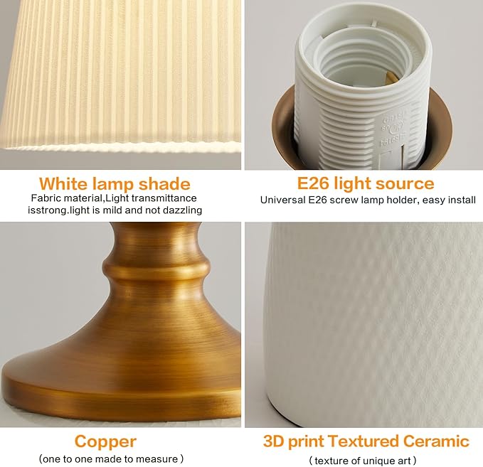 Modern Textured Ceramic Table Lamps 22.75In - Image 4