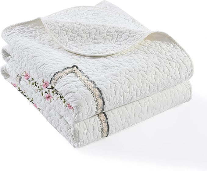 MarCielo 3-Piece 100% Cotton Oversized Bedspread Lightweight Quilt Coverlet - Image 6