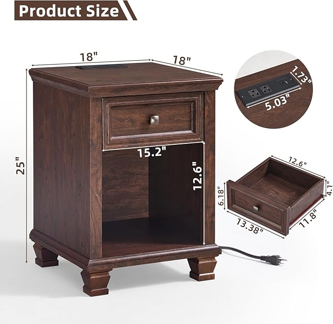 SAVOR LIFE Farmhouse End Tables Living Room - Image 2