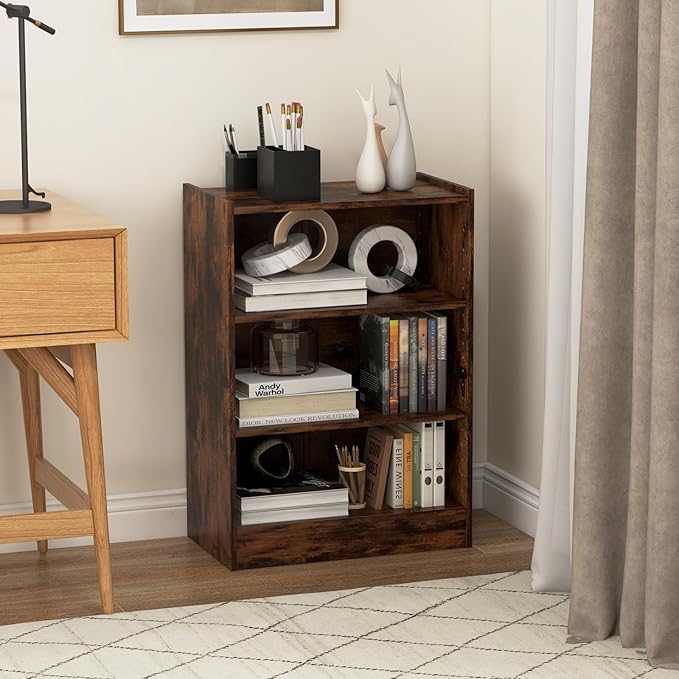 LOKO 3-Tier Open Bookcase, Modern 3-Cube Bookshelf - Image 2