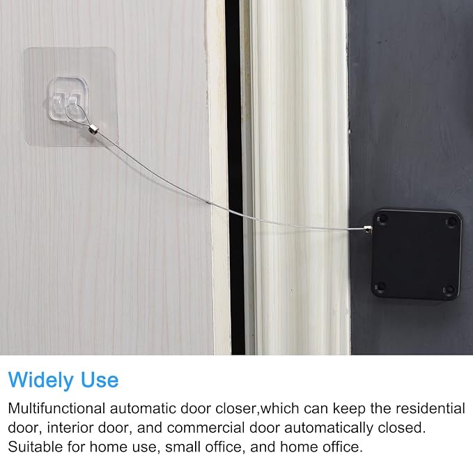 MECCANIXITY Punch Free Automatic Sensor Door Closer 78.7" Retractable Cable Lock - Image 7