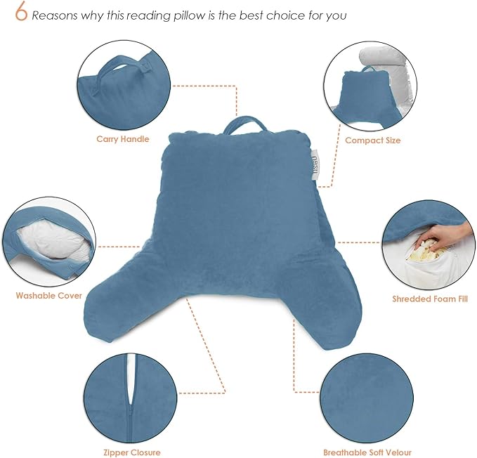 Nestl Reading Pillow with Shredded Memory Foam, Designed - Image 9