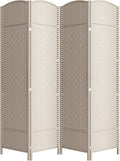 4 Panel Room Divider, 6Ft Folding Privacy Screen, Tall by cocosica