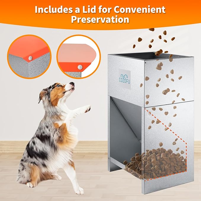 Dog Feeder - Galvanized Metal Pet Food Station - Image 4