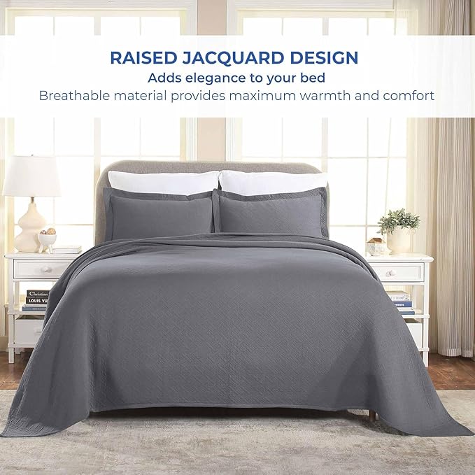 Superior 100% Cotton Basket Weave Bedspread - Image 8