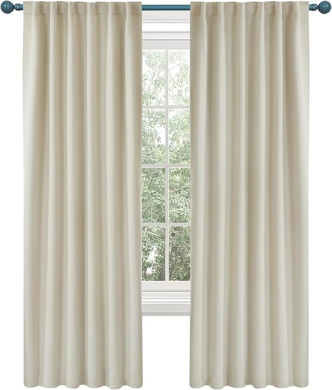 Deconovo Blackout Curtains, Thermal Insulated, W42 x L72 2 Panels, Back Tab by Deconovo