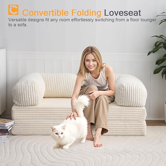 COMAX Folding Sofa Bed Queen, Foldable Couch Bed, Fold Out Futon Chair Sleeper - Image 4