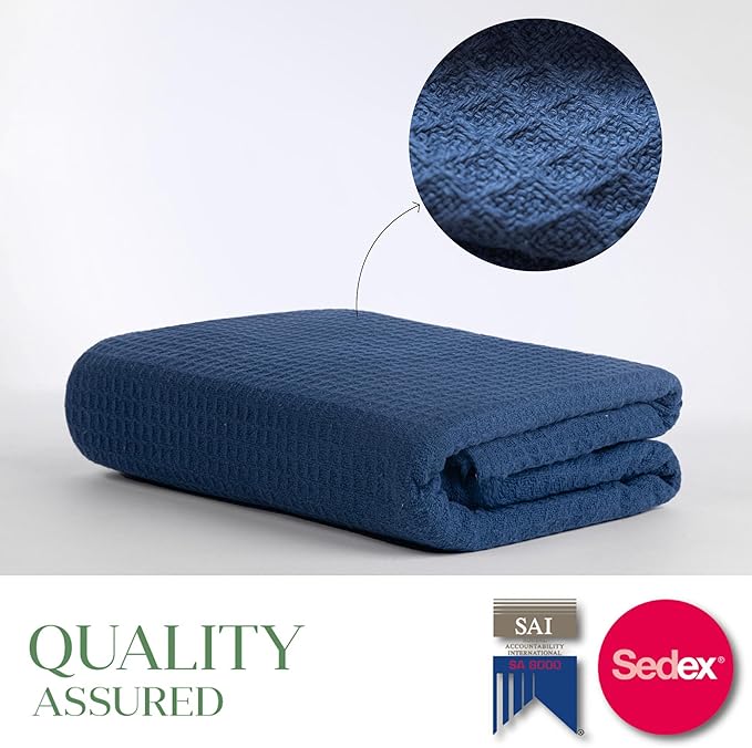 Salt Earth 100% Cotton Throw Blanket, Outdoor and Cozy Couch, Modern & Cozy Bed - Image 3